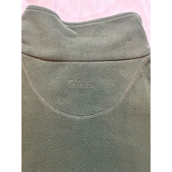 Cabela's 1/4 Zip Fleece Jacket Men's L Green Pullover Polyester Sweater - Picture 6 of 6